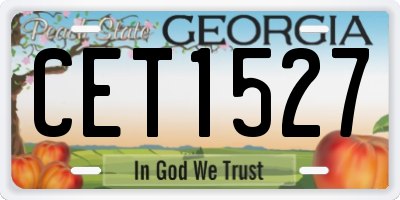 GA license plate CET1527