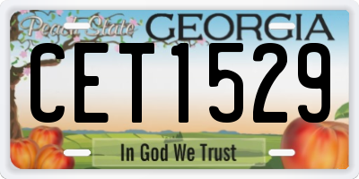 GA license plate CET1529