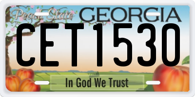 GA license plate CET1530