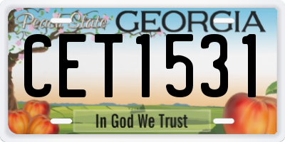 GA license plate CET1531
