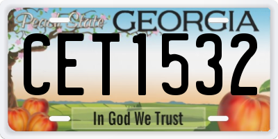 GA license plate CET1532