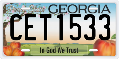 GA license plate CET1533