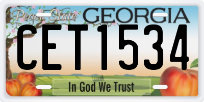 GA license plate CET1534