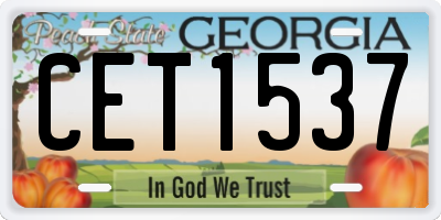 GA license plate CET1537