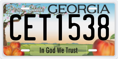 GA license plate CET1538