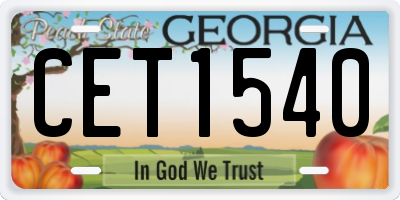 GA license plate CET1540