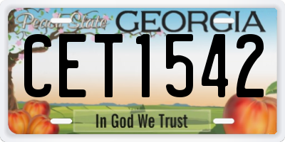 GA license plate CET1542