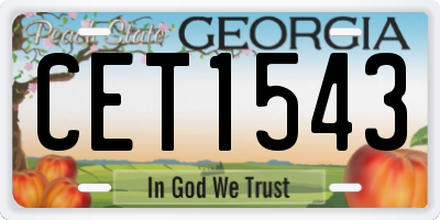 GA license plate CET1543