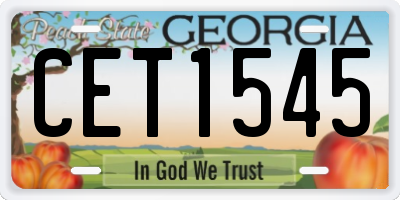 GA license plate CET1545