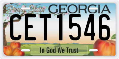 GA license plate CET1546
