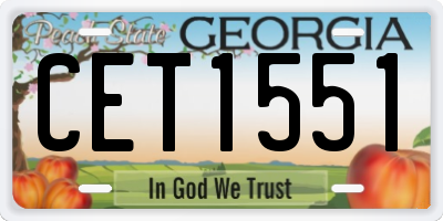 GA license plate CET1551