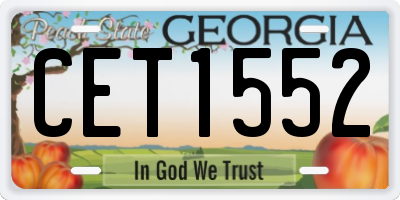 GA license plate CET1552