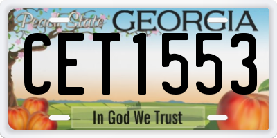 GA license plate CET1553