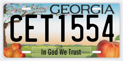 GA license plate CET1554