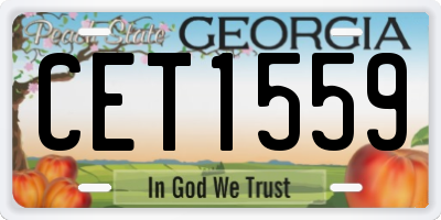 GA license plate CET1559