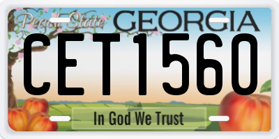 GA license plate CET1560