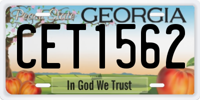 GA license plate CET1562