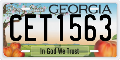 GA license plate CET1563
