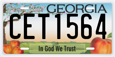 GA license plate CET1564