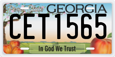 GA license plate CET1565