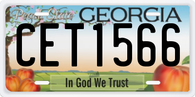 GA license plate CET1566