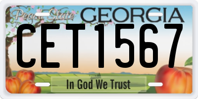 GA license plate CET1567