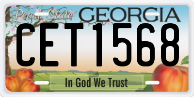 GA license plate CET1568