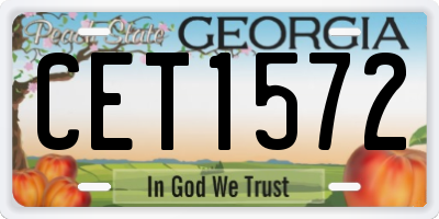 GA license plate CET1572