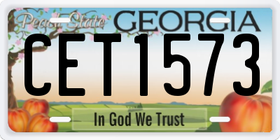 GA license plate CET1573