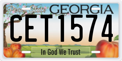 GA license plate CET1574