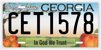 GA license plate CET1578