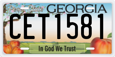 GA license plate CET1581