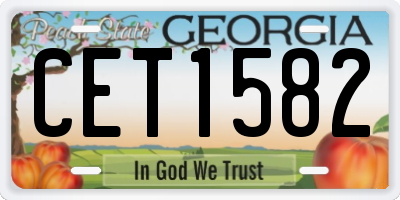 GA license plate CET1582