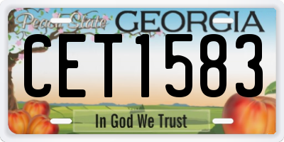 GA license plate CET1583