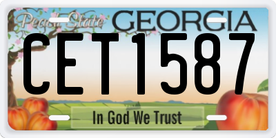 GA license plate CET1587