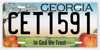GA license plate CET1591
