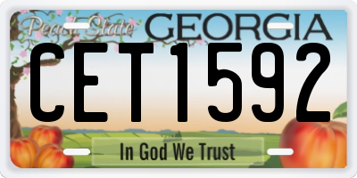 GA license plate CET1592