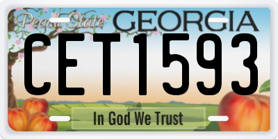 GA license plate CET1593