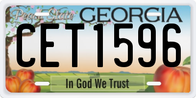 GA license plate CET1596