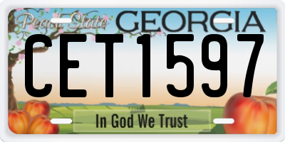 GA license plate CET1597