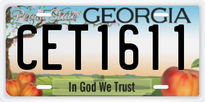 GA license plate CET1611