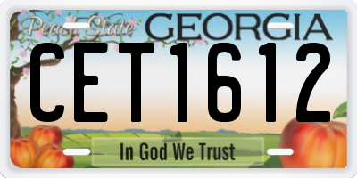 GA license plate CET1612
