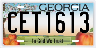 GA license plate CET1613