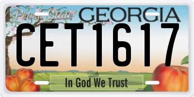GA license plate CET1617