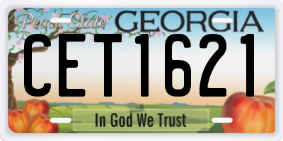 GA license plate CET1621