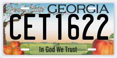 GA license plate CET1622