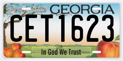 GA license plate CET1623
