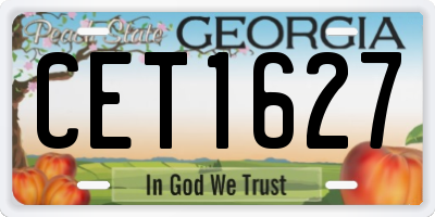 GA license plate CET1627