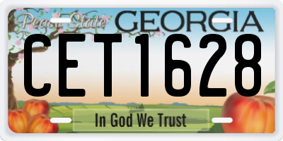 GA license plate CET1628
