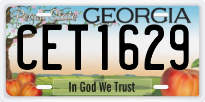 GA license plate CET1629